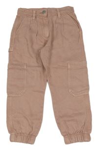 Světlerůžové cargo cuff kalhoty Next