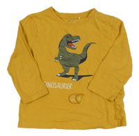 Hořčicové triko s dinosaurem Topolino