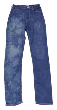 Modré elastické batikované rifle &Denim