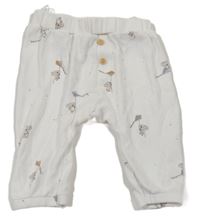 Bílé lehké tepláky s medvědy H&M
