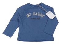 Nové - Tmavomodré triko s nápisem Tu