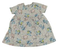 Světlešedé melírované bavlněné šaty s Lilo&Stitch George