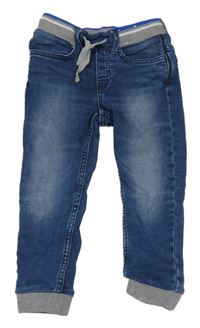 Modro-šedé teplákové cuff rifle s úpletovým pasem &Denim