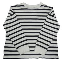 Bílo-černá pruhovaná oversize mikina Next