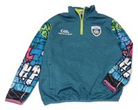 Petrolejová sportovní mikina s graffiti 
