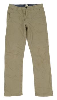 Béžové plátěné skinny kalhoty H&M