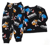 Černé plyšové pyžamo se Sonicem Tu