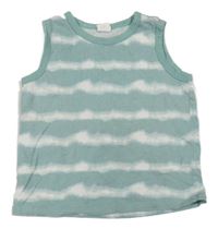 Zeleno-bílé batikované tílko H&M