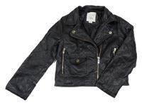 Černý koženkový crop křivák River Island