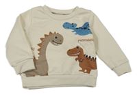 Béžová mikina s dinosaury