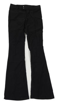 Černé elastické flare kalhoty H&M