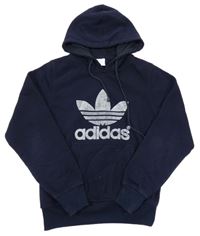 Tmavomodrá mikina s kapucí Adidas