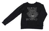 Černá mikina s vlkem H&M
