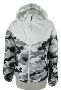 Dámská bílo-šedá army šusťáková sportovní bunda s kapucí Urban