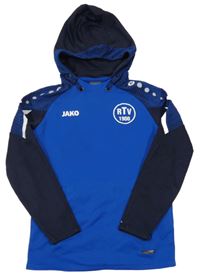 Kobaltově modro-tmavomodrá sportovní mikina s kapucí Jako