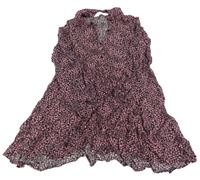 Růžovo-černé květované lehké šaty s límečkem H&M