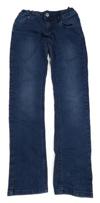 Tmavomodré pruhované skinny rifle OKaïdi
