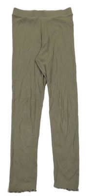 Khaki žebrované legíny Primark